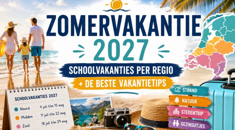 Zomervakantie 2027 - schoolvakanties per regio + de beste vakantietips
